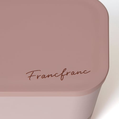 Francfranc logo lunch box, 2-tier, pink, dishwasher safe, with dividers