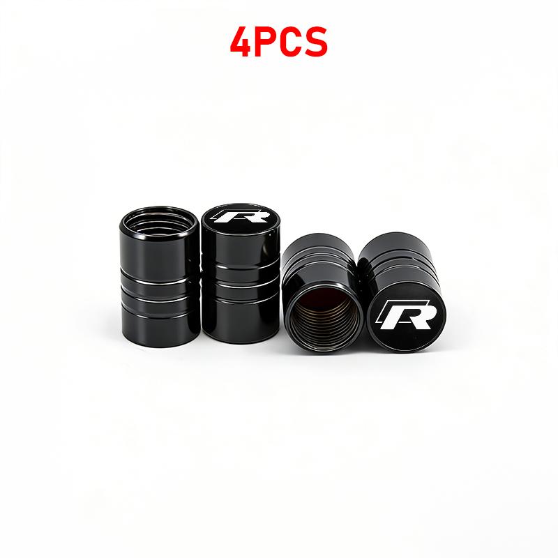 T254Pcs Car Wheel Tire Valve Caps Air Stem Tyre Plug Accessory For Volkswagen VW GTI R Golf 5 7 6 4 Polo Tiguan Passat Jetta Lavida