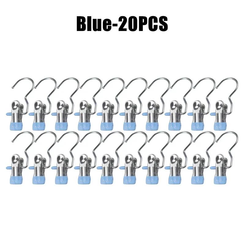 10-100 шт. прищепки из нержавеющей стали для белья, крючок для одежды, портативный зажим для подвешивания одежды, органайзер для одежды, вешалка