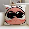 AAdorable Yellow EmojiS Cushion Cover Breathable and skinfriendly linen pillowcase square removable and washable cushion