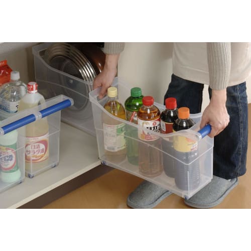 Inomata Chemical Under-Sink Storage with Casters, Clear, 1230