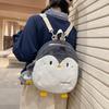 Cute Little Penguin Hairy Backpack College Wind Girl Diagonal Straddle Bag Large Capacity Soft Girl School Bag