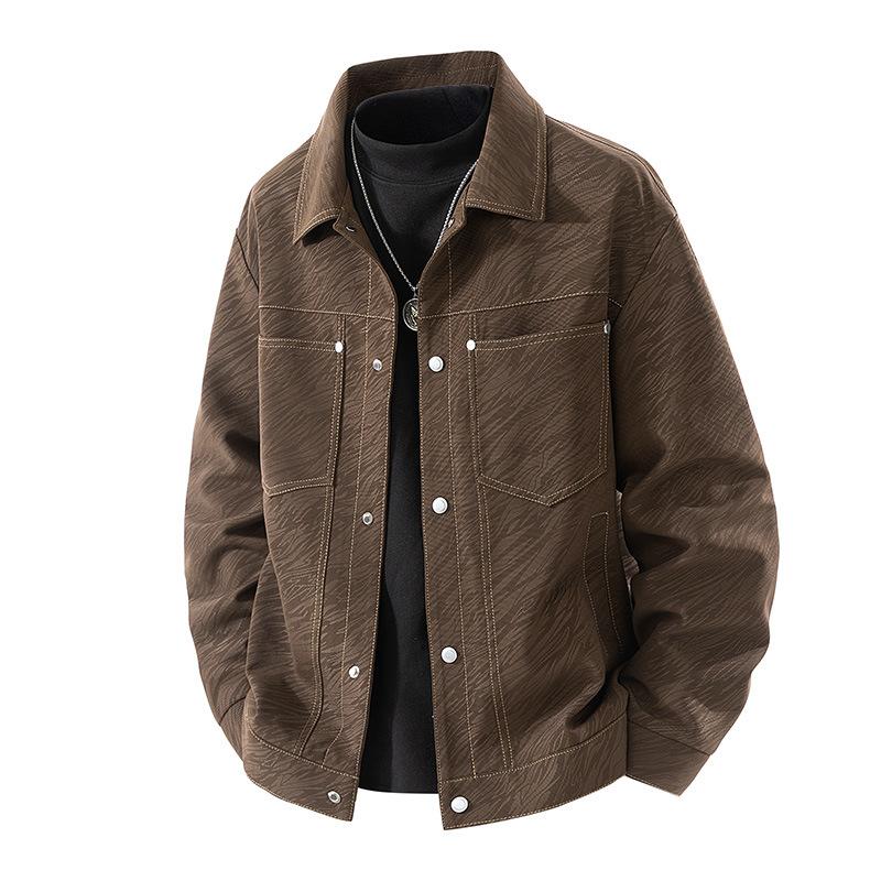Men S Vintage Style Casual Turn Down Collar Work Jacket Light Fashion Outerwear