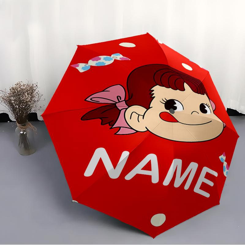 Personalized Name Milky Print Umbrella - Automatic Open/Close, Eight-Rib Durable Frame, Automatic Folding Umbrella