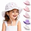 Flower Printed Fisherman Hat Wide Brim Bucket Hat Children's Sun Hat  for Age 1-6 Years