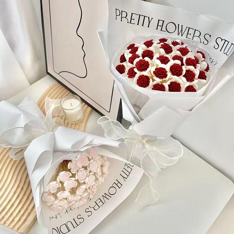 1Set DIY Rose Flower Material Bag Bouquet Not Withering Gift Wedding Party Handmade