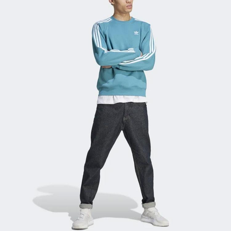 adidas Adicolor Classics 3-Stripes Crew Sweatshirt Asia Sizing 'Turquoise' Men's II5762