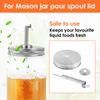 2/4 Pcs Mason Jar Pour Mouth Lid Stainless Steel Mason Jug Flip Cap Dustproof Leakproof Glass Jar Flip Cap Easy to Use Mason Jug