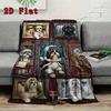 Royal Canine Portraits 2D Flat Pattern Flannel Blanket, High quality All Seasons, Home Decor, Warmth and Comfort, Perfect for Christmas Gifts.