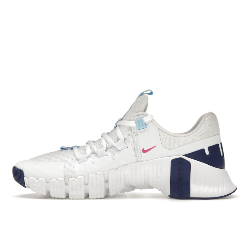 Nike Free Metcon 5 White Aquarius Blue Женские кроссовки Ярко-Розовый Темно-Королевский-Синий DV3950-103
