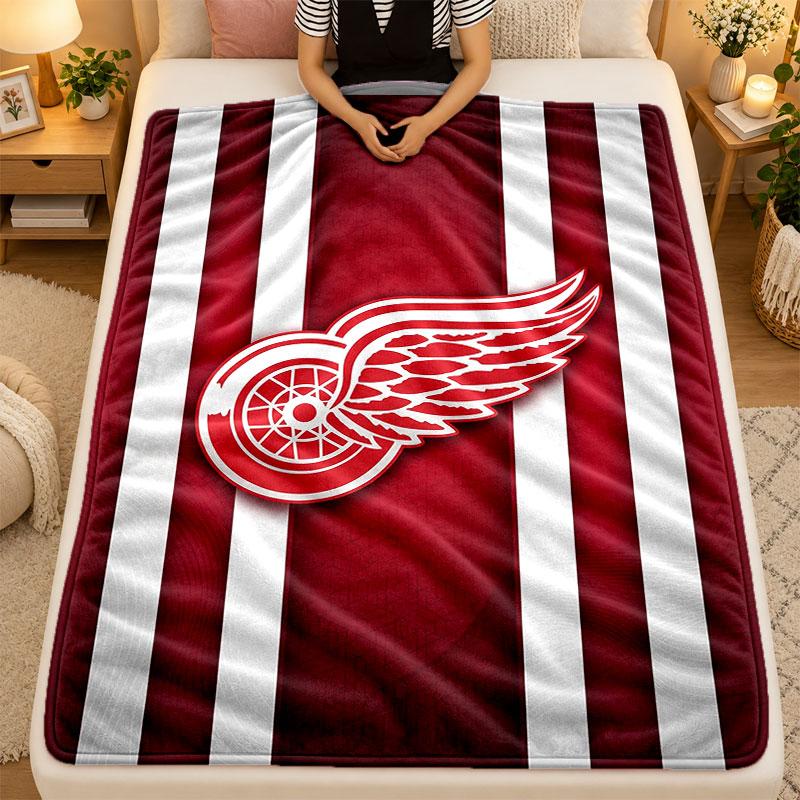 Flannel BlanketDetroit Red Wings Warm Soft Throw Blanket for Indoor Sofa Bed Living Room Use
