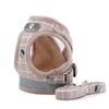 5H Pet Dog Harness Small Dog Medium Dog Chest Strap Leash Set Check, Check Harness (Pink), 2 Pieces