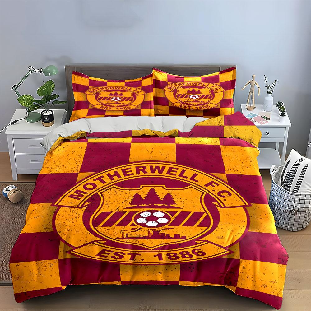Motherwell F.C. Bedding Set Bedding Duvet Cover Set Duvet Cover Pillowcases (1 * Duvet Cover 2 * Pillowcases, without duvet insert)