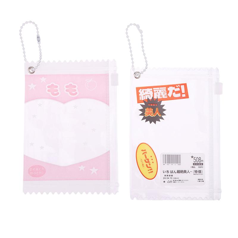 1Pc Cute Transparent Candy Bag Props Badge Storage Display Bag Pendant Protective Shell Card Sleeves Holder Bag