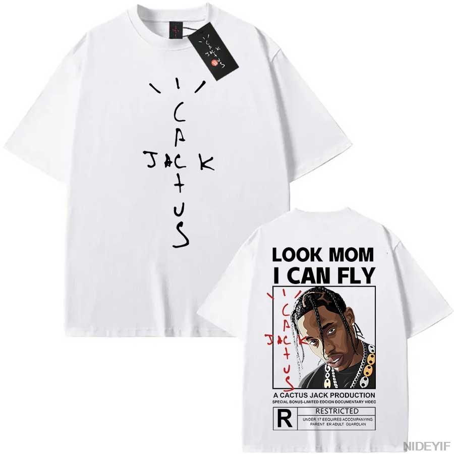 100 Cotton T Shirt Unisex Unisex Fashion Hip Hop T Shirts Cactus Jack Loose Short Sleeve Fans Gift Tops Unisex K14