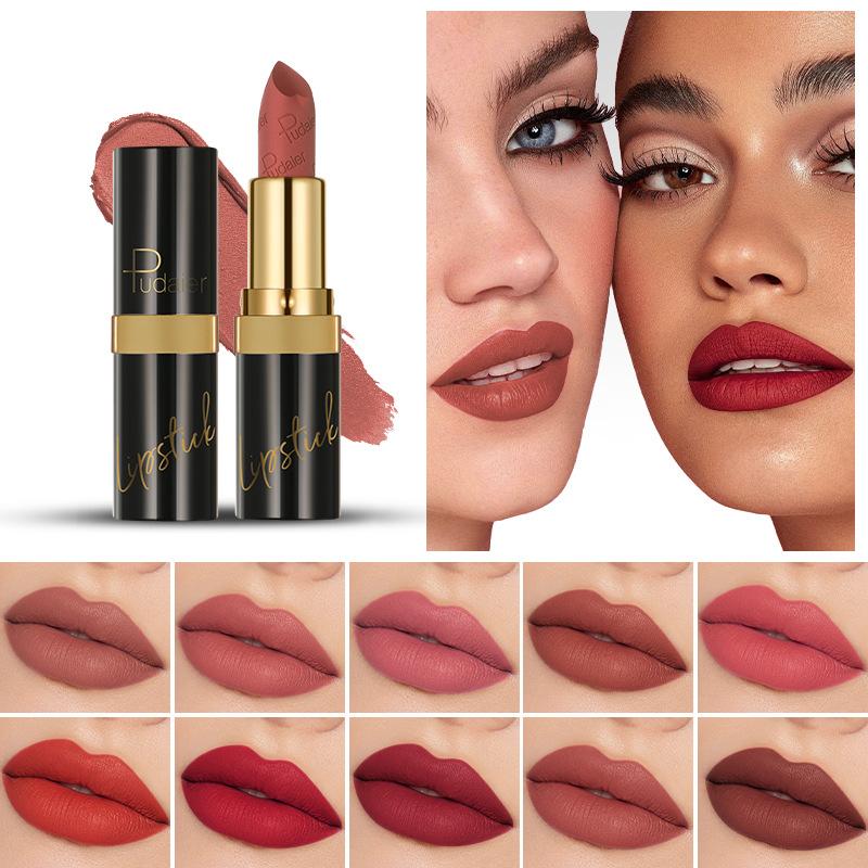 Матовая помада 10 цветов Velvet Non-stick Lip Glaze Высокопигментированный Стойкий блеск для губ Honey Lip Gloss