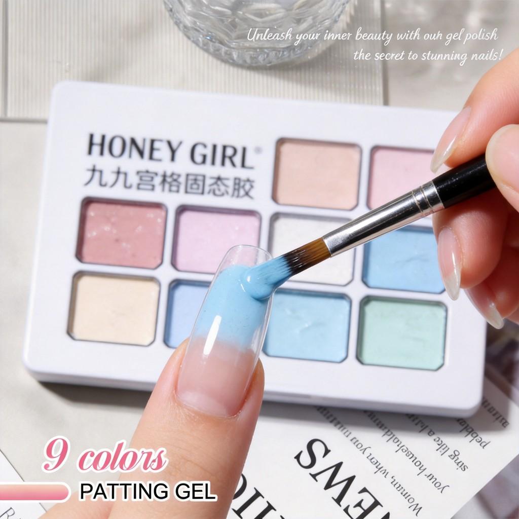 Honeygirl Nine Grid Macaron Pink Solid Gel Set For Nail Art And Diy Manicure