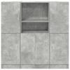 3 Piece Kitchen Cabinet Set Concrete Grey Particleboard