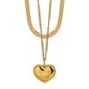 Shaped Beautiful Heart Titanium Steel Necklace For Trendy Women With Adjustable Length Options