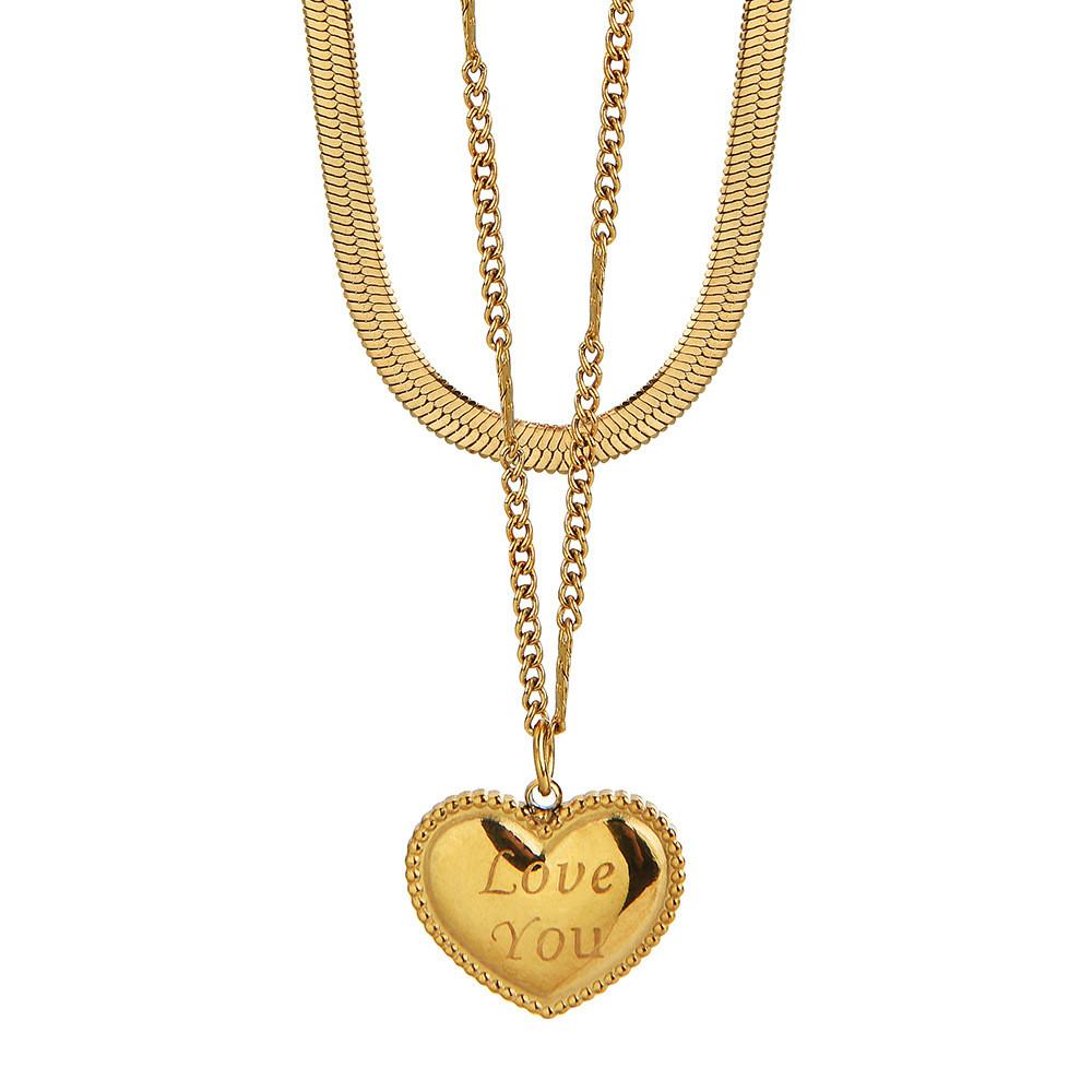 Shaped Beautiful Heart Titanium Steel Necklace For Trendy Women With Adjustable Length Options