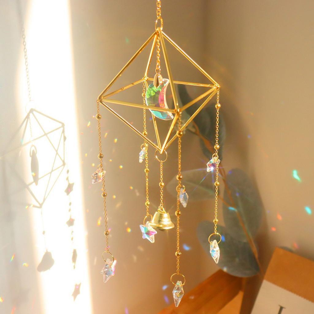 Handmade Sunshine Catcher - Crystal Rainbow Wind Chime Pendant for Bedroom Windows