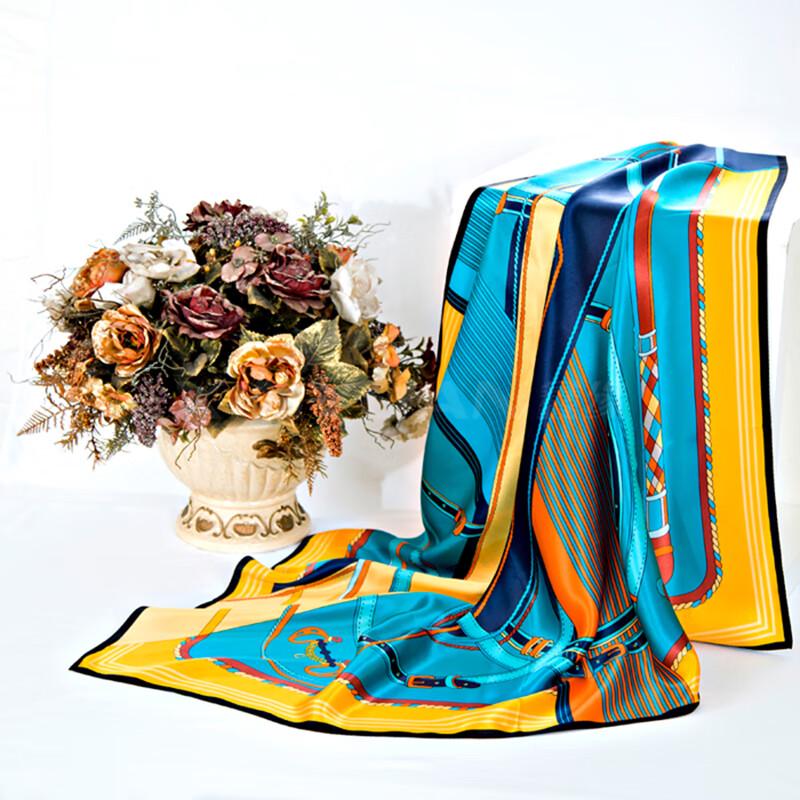 Xin Yuan 100% Mulberry Silk Crepe Satin Scarf