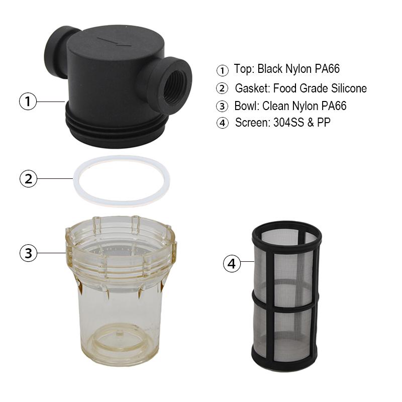 Inline Filter for Home Brewing 150 micron 100 mesh Water & Beer Filtering