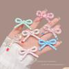 Korean Print Bow Hair Clip Clamp Children Simple Bowknot Barrettes Hairpins For Girls Side Clip Baby Cute Hair Acccessories