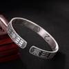 Zuyin 9999 Qiankun Bagua Open Bracelet for Men and Women with Ethnic Style Retro Frosted Old Pure Silver Bracelet