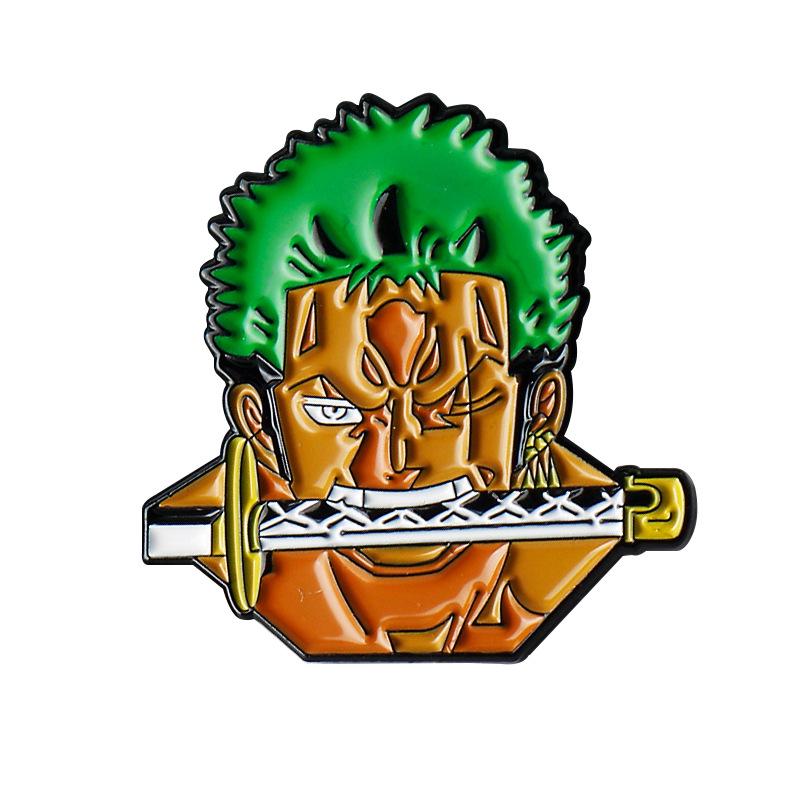 One Piece Луффи и Зоро Пираты Соломенной Шляпы Металлический Значок Брошь
