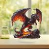 Flame Dragon 2D Flat Acrylic Tabletop Decor So Cool ,Home,Office,Cafe,room,Studio,Desktop Ornament  Kit Gift sign