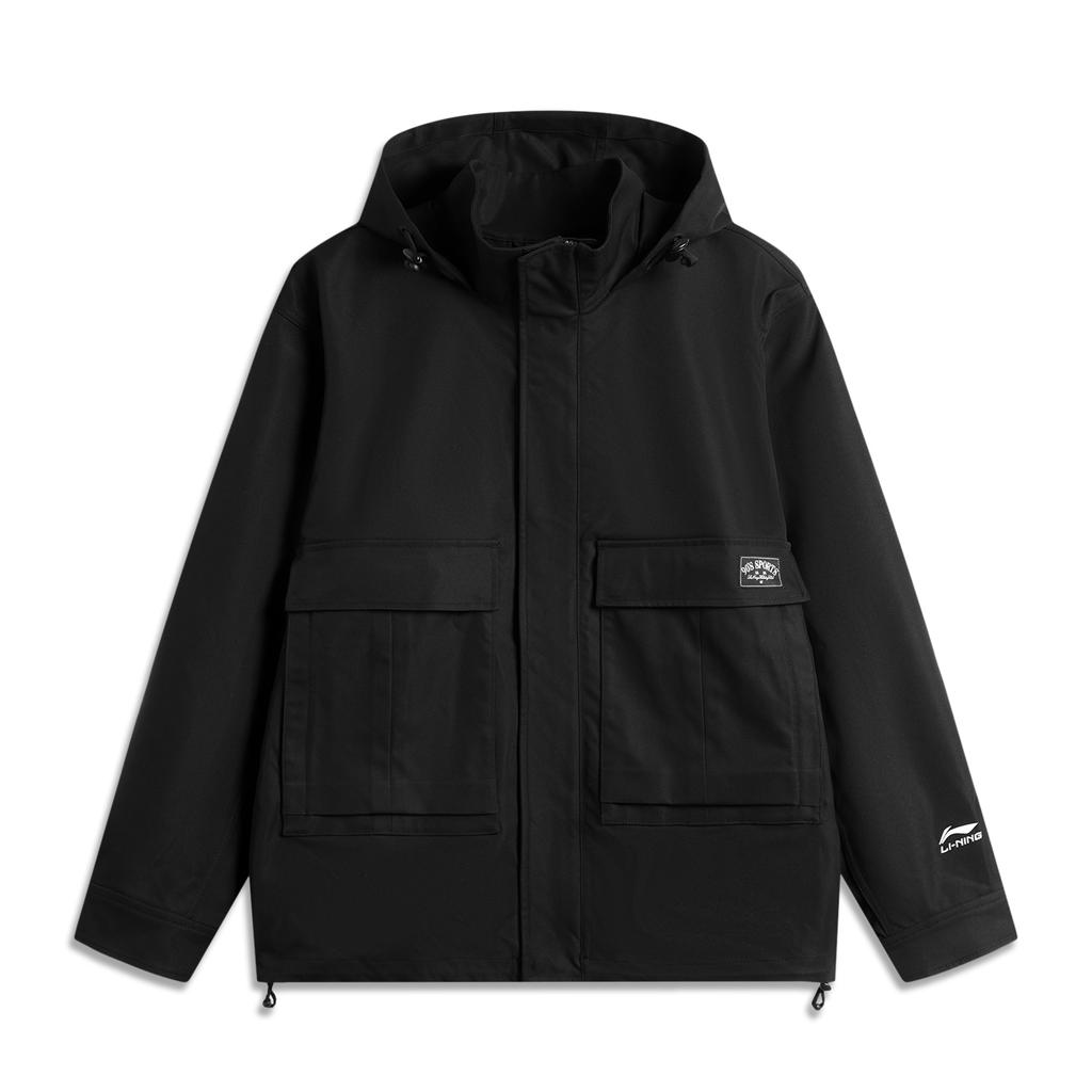 Li Ning Sports Lifestyle Series Letter однотонная с капюшоном на молнии универсальная ветровка с длинным рукавом для велоспорта фитнеса скалолазания AFDUB41-5