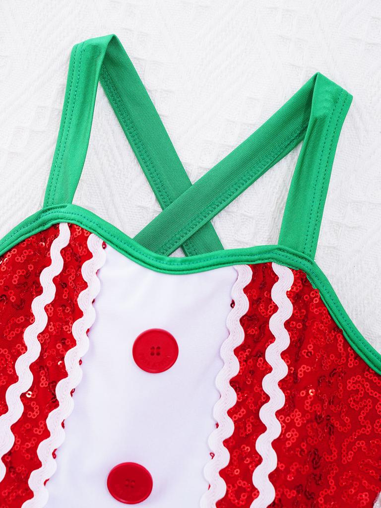 Платье для танцев для девочек, без рукавов, с перекрестной спинкой, застежка на пуговицах спереди, пайетки, декор плюшевыми помпонами, сетчатая юбка-пачка с оборками, костюм