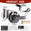 12V Copper Coil Double Horn 120dB Loud for Nissan ATV Motorcycle - Dual Tone Snail Horn Waterproof Car Truck Van EV