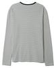 BASEMOMENT Полосатая футболка-henley в рубчик Цвет: Слоновая кость