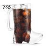 Novelty Drinking Glass Clear Cowboy Boot Cup, 17oz Plastic Western with Unique Style Mug Handle for Clear, Party Cup Beer Whiskey Theme