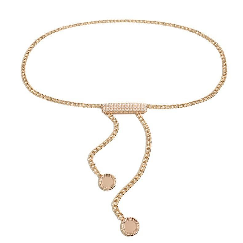 Chain Waist Metal Women With Pearl Buckle For Elegant Summer Winter Outfits