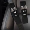 2PCS Styling Bow Auto Seat Belt Cover Shoulder Strap Harness Cushion Cartoon Coal Ball Toy Car Seatbelt Shoulder Pad Protector
