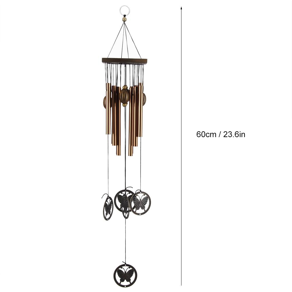 Outdoor Garden Yard Copper Alloy Wind Chime Multi Tube Windbell Hanging Decoration(Butterfly )
