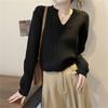 Нежный ветер ретро твист V-образный вырез свитер женский осень и зима новый дизайн sense иностранный универсальный вязаный свитер топ