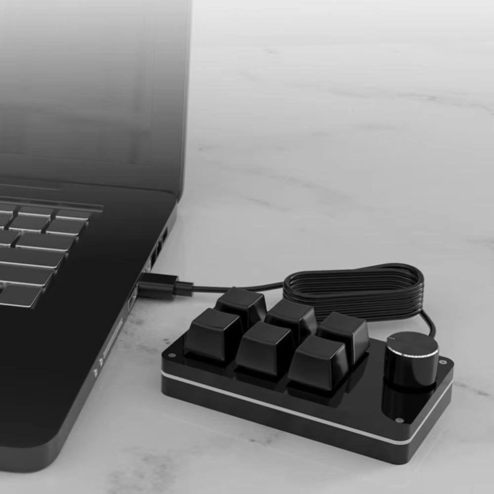 USB Wired Mini Custom Programming Keyboard RGB Knob Keypads Mini Mechanical Keyboard for Photoshop