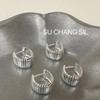 Серьги-кольца Su Chuang из стерлингового серебра с вертикальной полоской, Персонализированные, Высококлассные, Холодный тон.