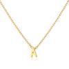 Stainless Steel Initial Necklace Gold  Color Cut Letters Single Name Choker Necklace for Women Pendant Jewelry Gift