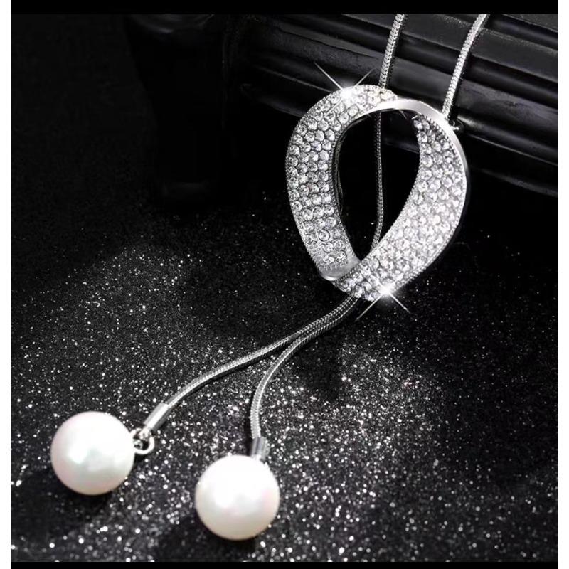 Роскошное ожерелье высокого класса для женщин, длинная цепочка-свитер, простое, модное, универсальное, осенне-зимнее, с бахромой, аксессуар для одежды, кулон