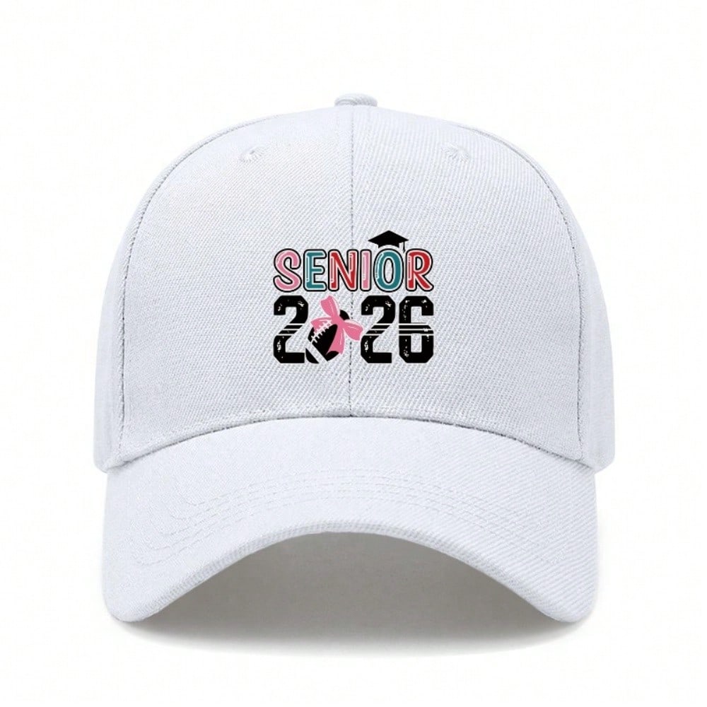 Senior 2026 Baseball Hat - Vintage Washed Look Print Adjustable Sun Cap For Unisex Adults, Lightweight Breathable Polyester Outdoor Sports Hat -