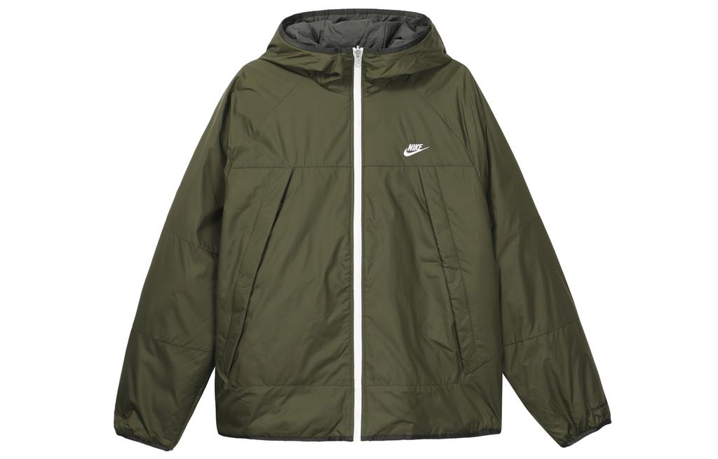 Nike Куртки Мужские Зеленые С Капюшоном Умеренной Теплоты Двусторонние DH2784-326