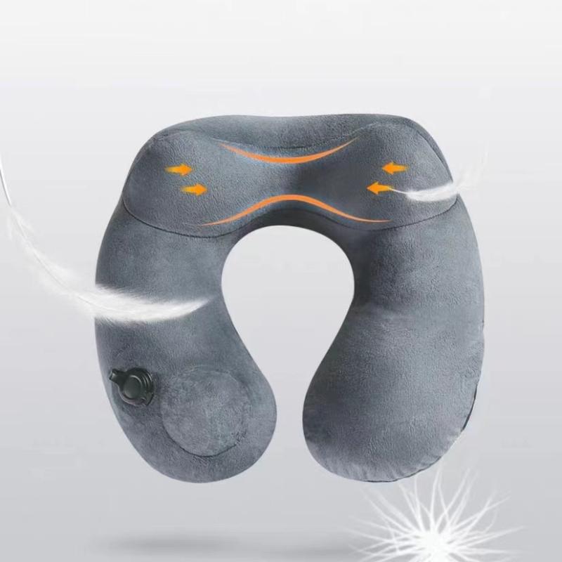 Подушка для кемпинга с автоматическим прессом, защита шеи для кемпинга, уличная надувная подушка для высокоскоростной железной дороги, подушка для шеи, U-образная подушка