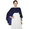 Solid Color Chiffon Shawl Elegant Thin Breathable Dress Shawl Leisure Style Sunscreen Pullover Shawl For Women