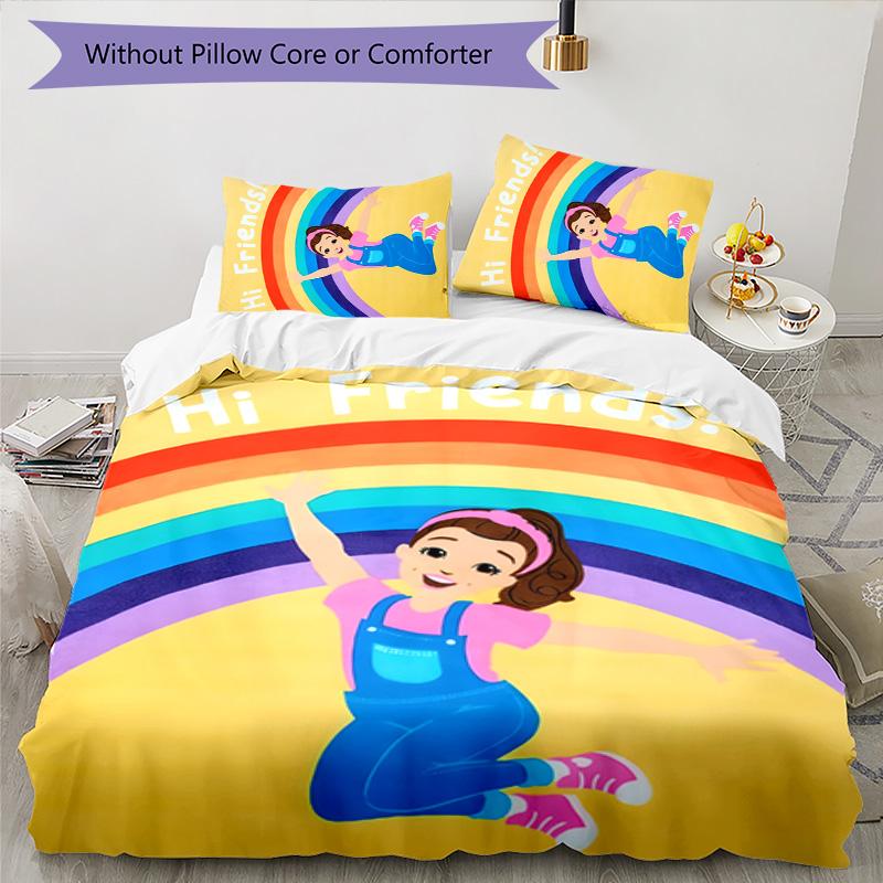 Ms Rachel 3pcs Bedding Set Duvet Cover Closure Includes 1 Duvet Cover & 2 Pillowcases for All Seasons Bedroom Home Dorm Decor