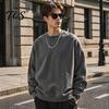 Breathable Workout Apparel Men Long Sleeve Sweatshirt, Loose Fit Pullover Shirt, Solid Outdoor Travel Clothing Color Crew Neck Sweatshirt for